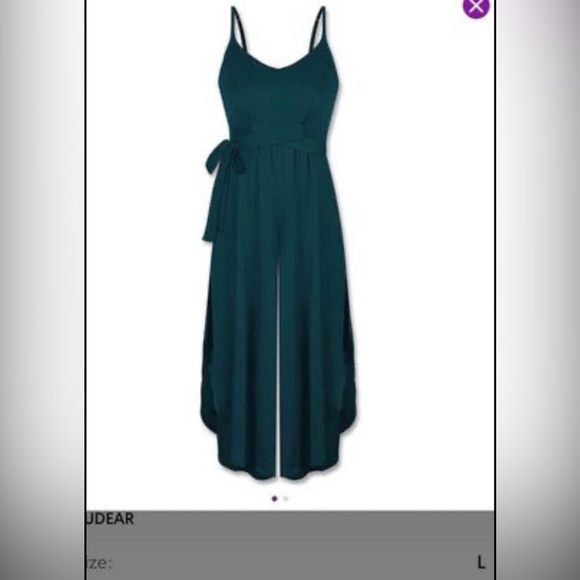 Brand new, size large, side slit, palazzo pants, jumpsuit - Picture 1 of 2